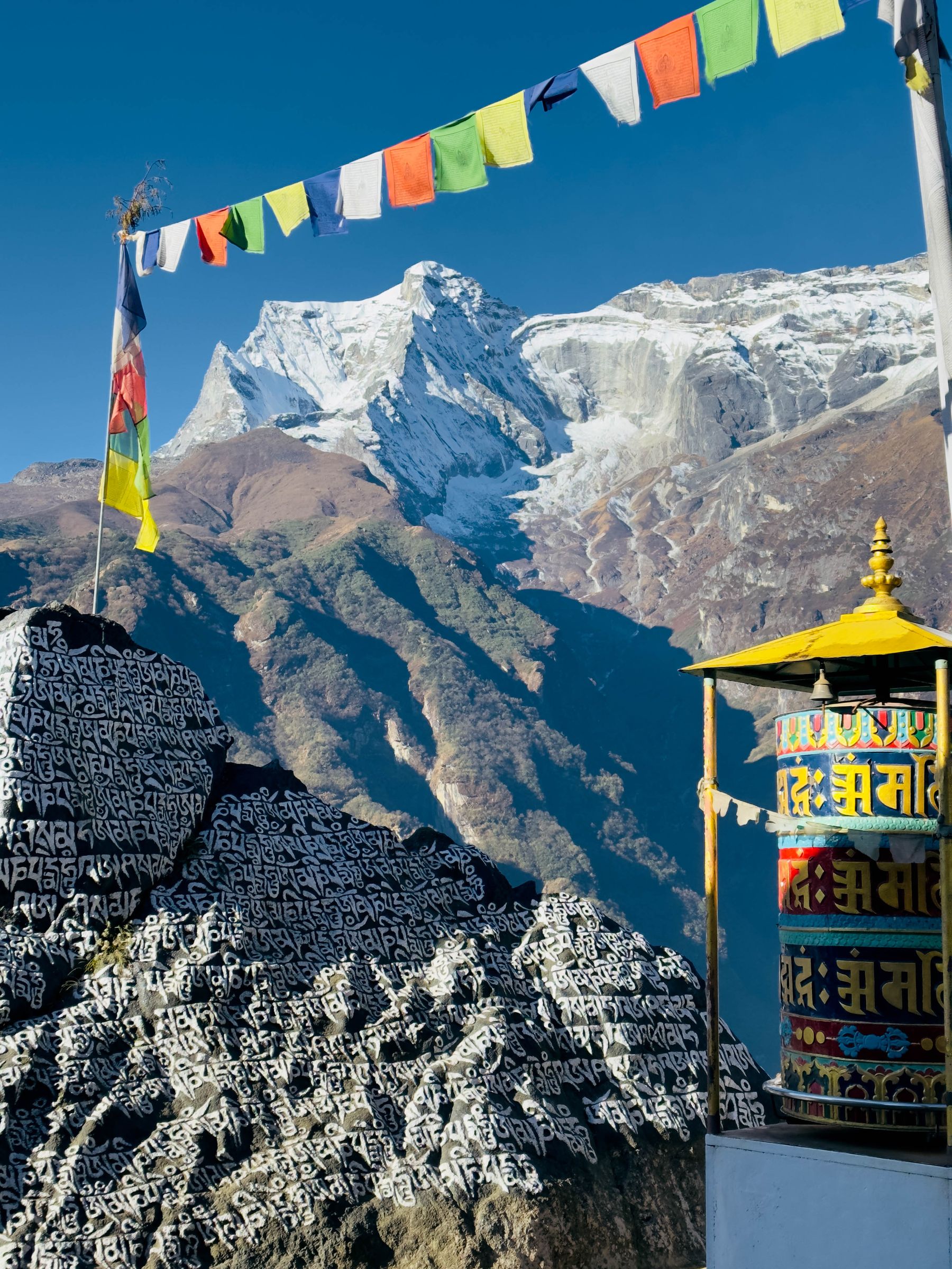 Prayer Flags and Prayer Wheel